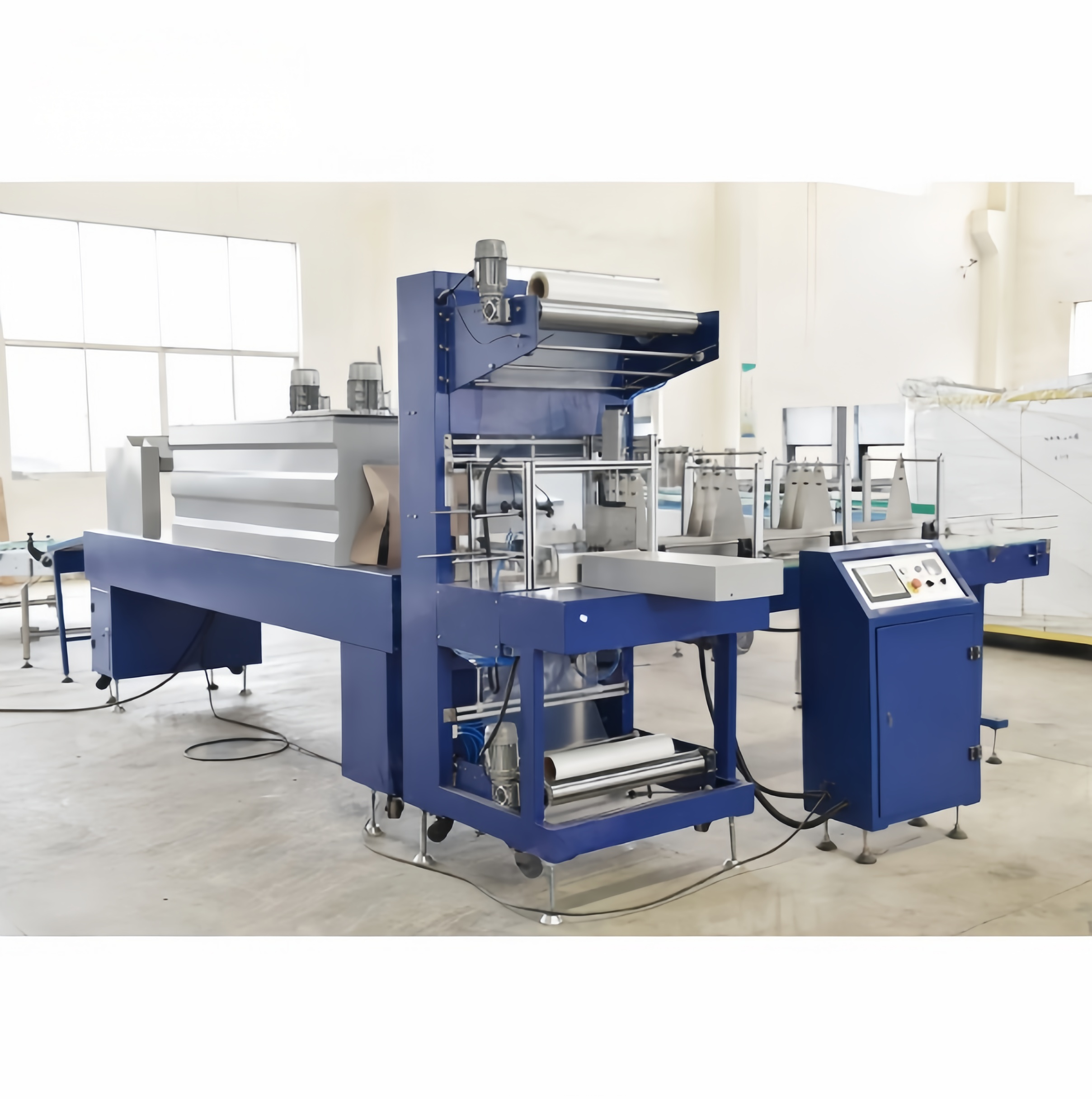 Automatic Plastic Film Heat Shrink Wrapping Wrap Pack Packing Package Packaging Machine Water Beverage Juice Beer Dairy in Bottle Tin Can